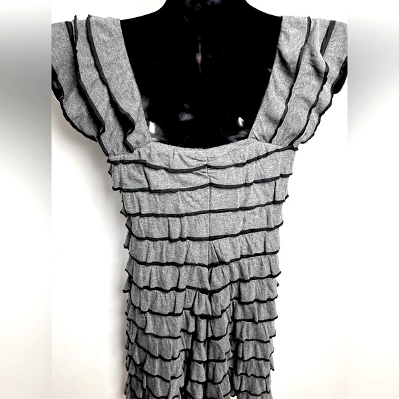 Gray Tiered Mini Dress - Picture 9 of 11
